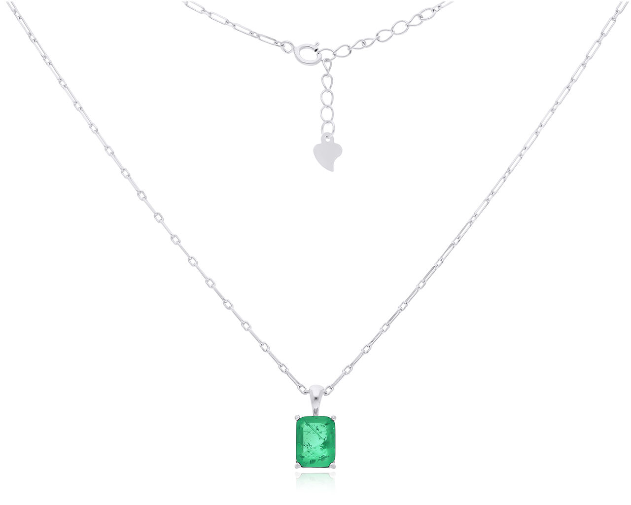 Naszyjnik srebrny z zielonym Rock Crystal